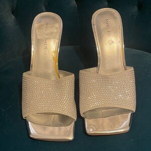 Marc Fisher Women's Sparkling Gold Mules